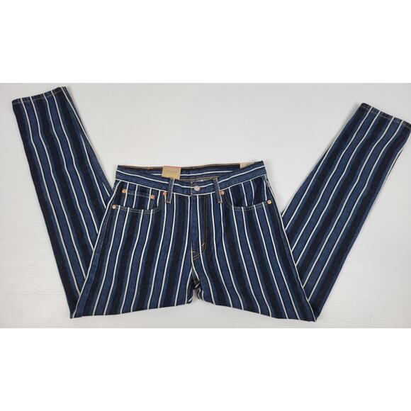 NWT Levi 512 Slim Taper Mens 32x32‎ Dark Wash Blue Striped Retro Denim Jeans - Picture 5 of 8